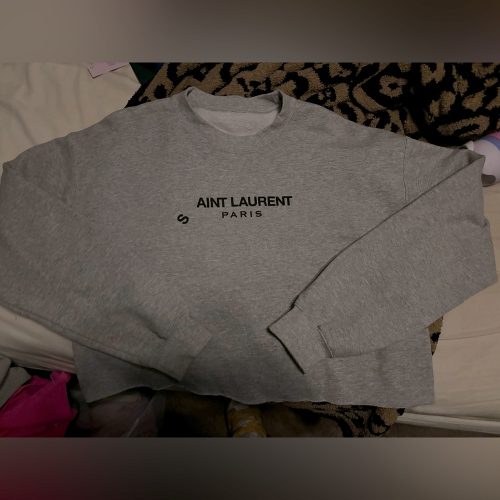 s*Aint Laurent Cropped Sweatshirt sz M